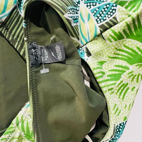 Aerie Floral Knotted Front One Piece Swimsuit Size S Small Green Multi - Picture 4 of 6